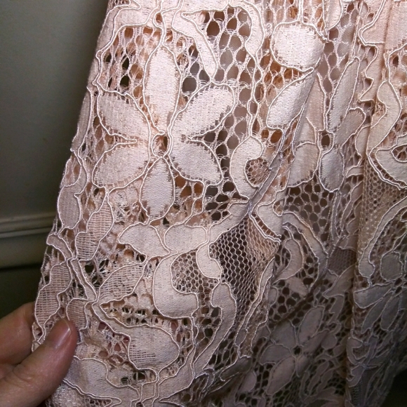 Lulu's Blush Pink Lace Racer Back Skater Style Mini Dress Style# 25680 - Picture 7 of 14